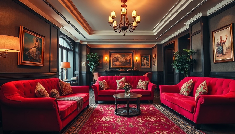 Boutique hotel lounge with elegant decor and cozy ambiance