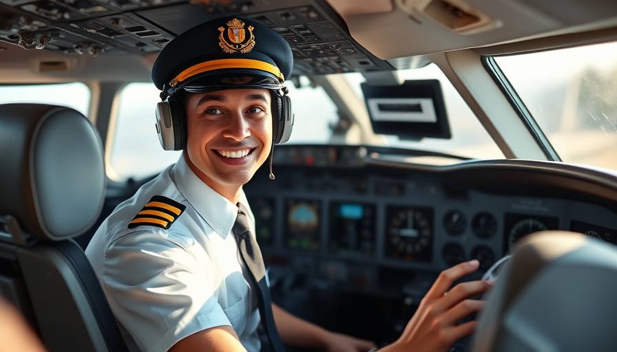 Airline pilot in cockpit smiling, Alaska Airlines pilot plea deal mental health.