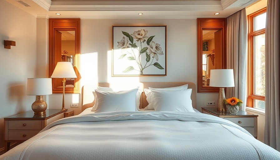 Luxury boutique hotels elegant room with plush bed and decor