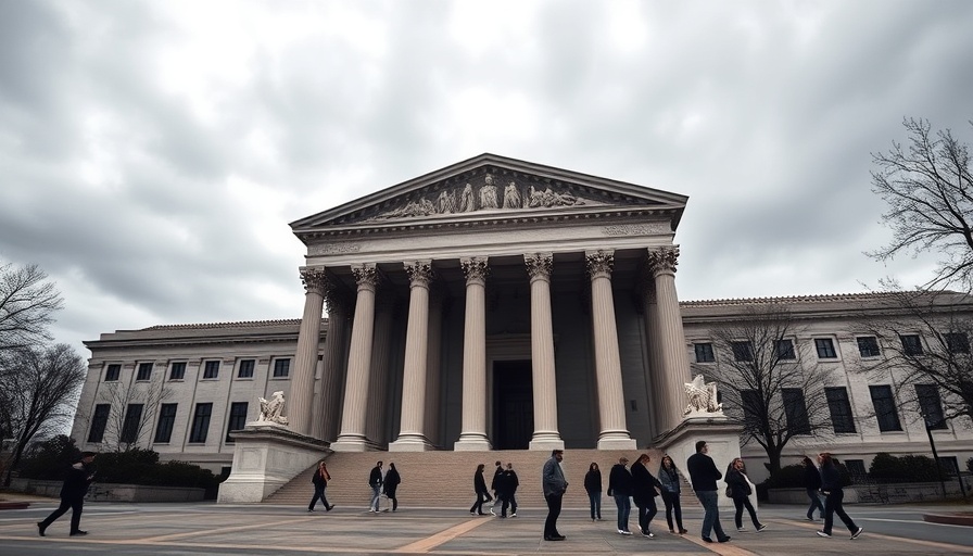 Supreme Court building under dramatic sky, related to Trump's tariffs ruling