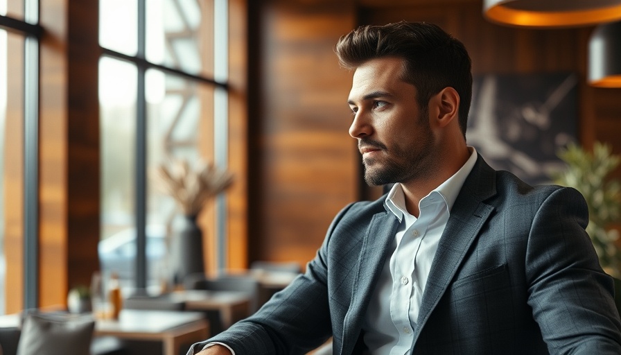 Confident man in luxurious San Francisco setting, engaging discussion.