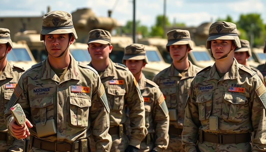 National Guard Memphis soldiers standing in formation, sunny day.