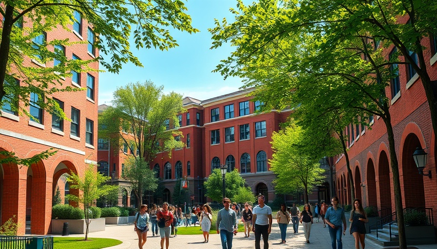 Modern campus scene reflecting hoaxes targeting black colleges, diverse students.
