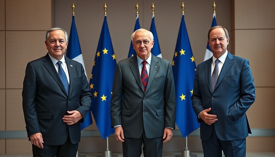 European leaders standing in unity, opposing Putin.