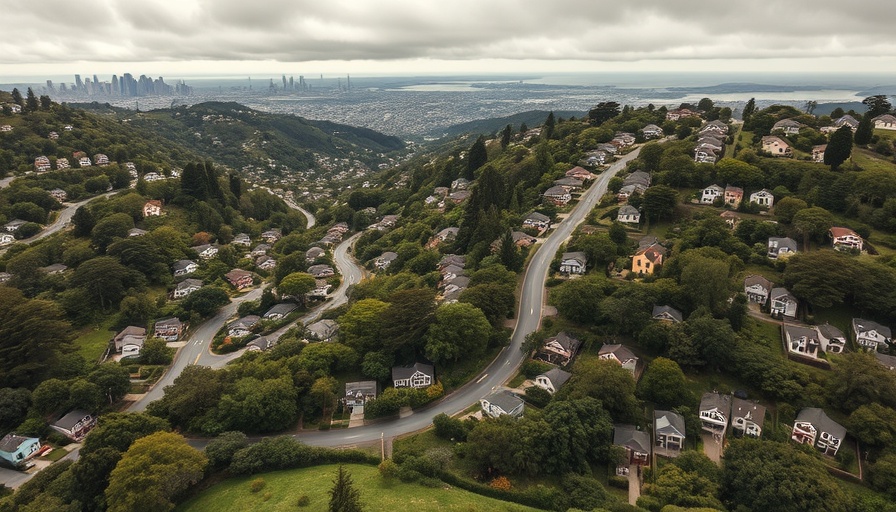 Aerial view of San Francisco real estate access challenges with hilly terrain.