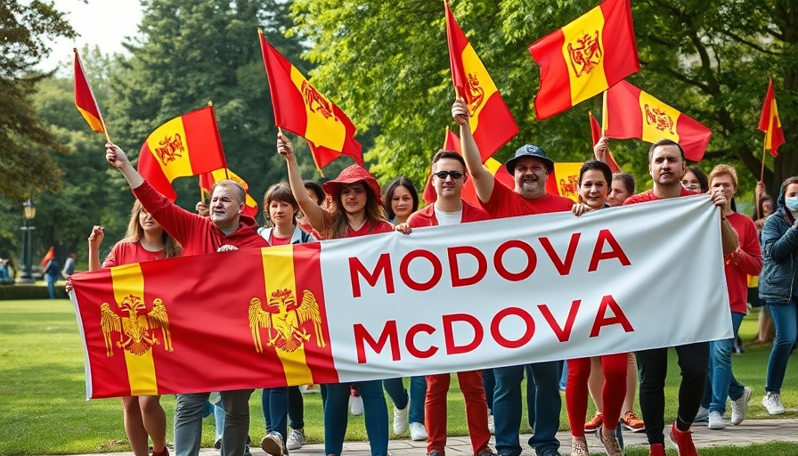 Lively protesters holding Moldova flags, Moldova elections EU Russia.