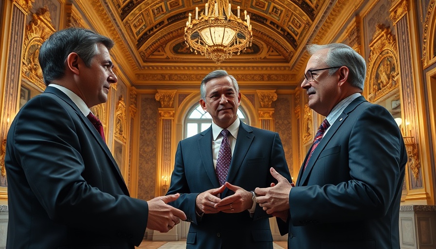 Schwarzman Harvard negotiations in an ornate hall with three men.