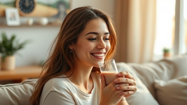Young woman enjoying smoothie post-workout, highlighting creatine benefits.