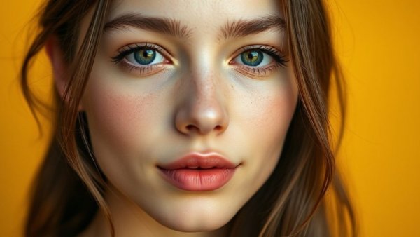 Close-up of young woman with clear skin, showcasing skin health.