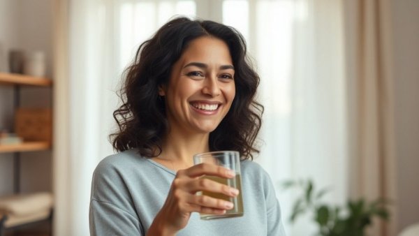 Woman enjoying a money detox moment at home