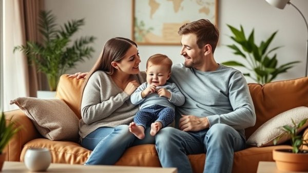 Astrology Family Dynamics: warm family interaction on a leather couch.