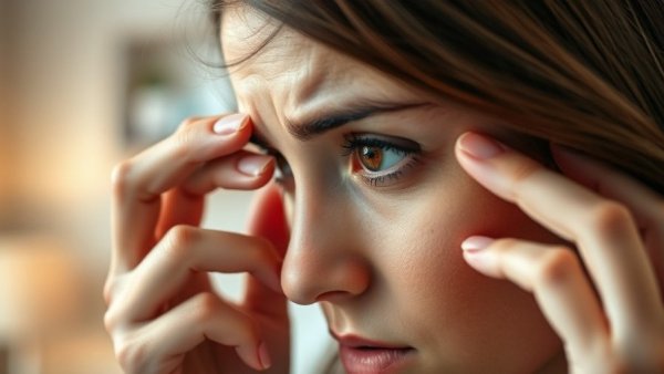 Young woman experiencing chronic dry eye discomfort, highlighting overall well-being.