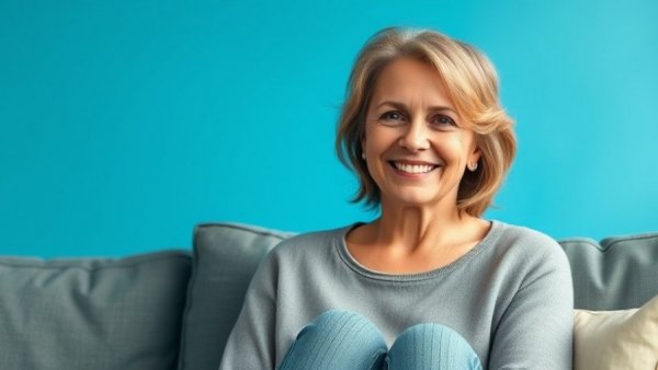 Confident woman on sofa, representing struggling with perfectionism