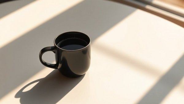 Cup of black coffee on a sunlit table highlighting health benefits.