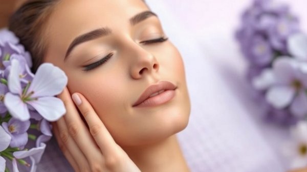 Relaxed woman applying facial massage for firmer skin.