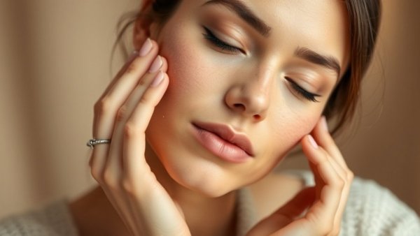 Woman practicing dry skin remedies in a serene setting.