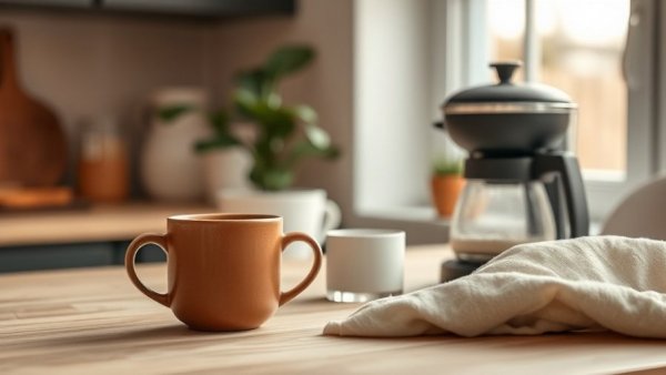 Cozy tabletop with mug and jar for collagen effectiveness tips.