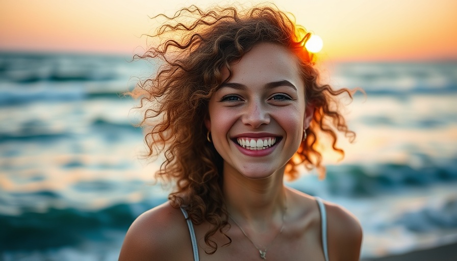 Joyful young woman at the beach embracing longevity health in her 20s.