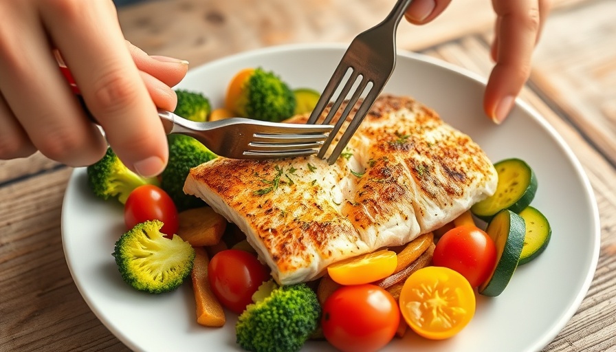 Omega-3 rich meal for women's health, featuring seared fish with vegetables.
