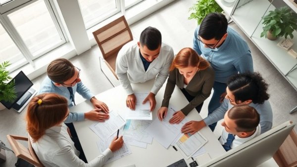 Colleagues collaborating on HRIS solutions for mid-market companies