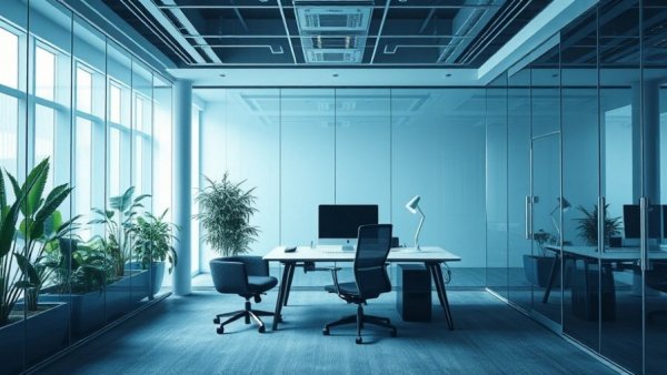 Modern office showing workplace isolation, highlighting costs of loneliness.