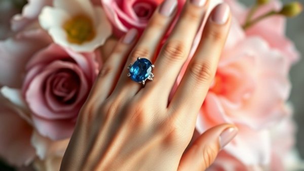 Benefits of Wearing a Neelam Blue Sapphire Ring on a delicate hand.