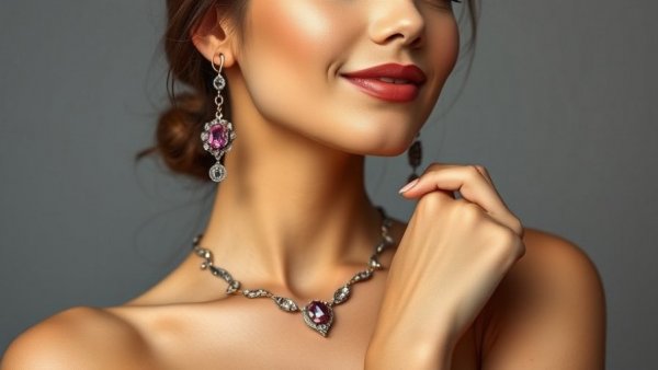Elegant woman with jewelry highlighting lucky gemstones for March born.