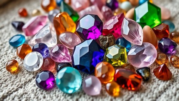 Exquisite display of powerful gemstones for luck, success, and money.