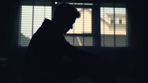 Silhouetted figure in a dim room, concept of workplace retaliation.