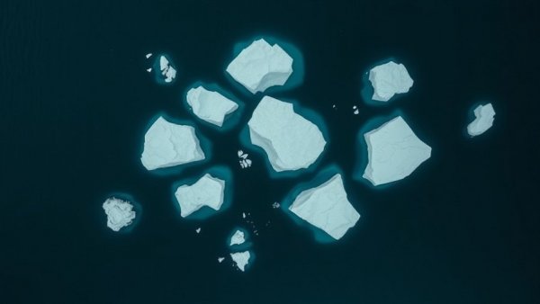 Aerial view of icebergs in ocean reflecting evolving retirement plans.