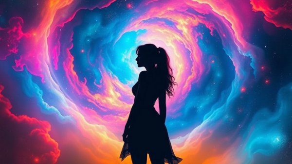 Vivid cosmic illustration of woman facing universe, Hidden Cost of Trusting the Universe.