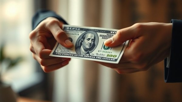 Exchange of 100-dollar bill symbolizing worker retirement problem.