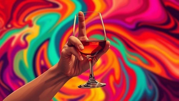 Colorful illustration of refusing a drink representing benefits of Dry January.