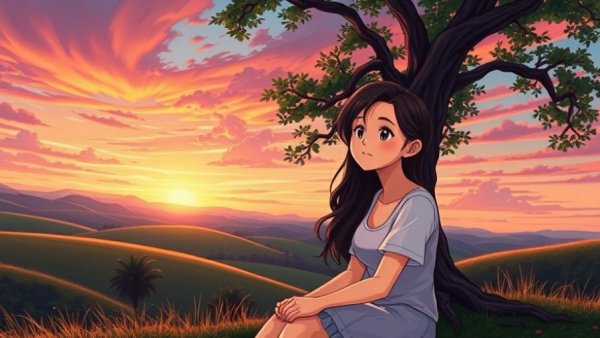 Serene young woman appreciating nature under a tree, Superpower of Gratitude.