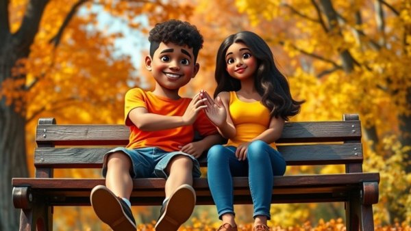 Strong friend asking for help while sitting on a bench