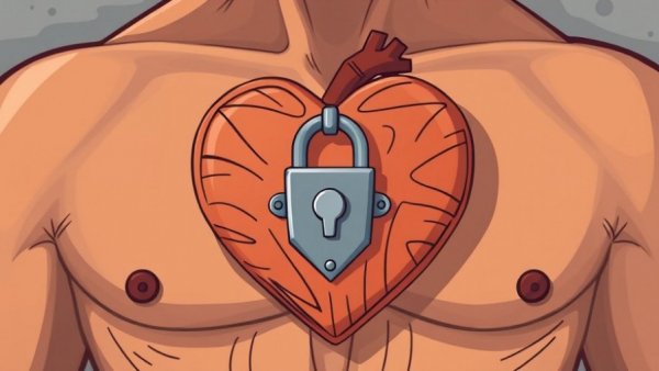 Symbolic wooden heart on chest illustrating overcoming hyper-independence.