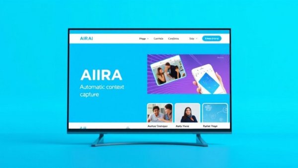 Digital interface showcasing AIRA AI in recruitment with blue theme