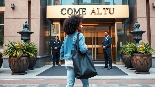 Entrance of BNY Mellon building with blurred woman, addressing PIP's role in workplace discrimination claims.