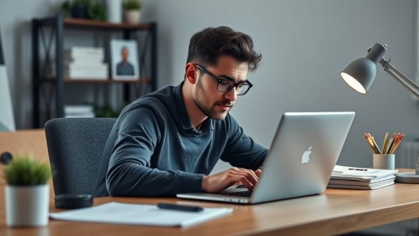 Remote work accommodations featuring video call setup