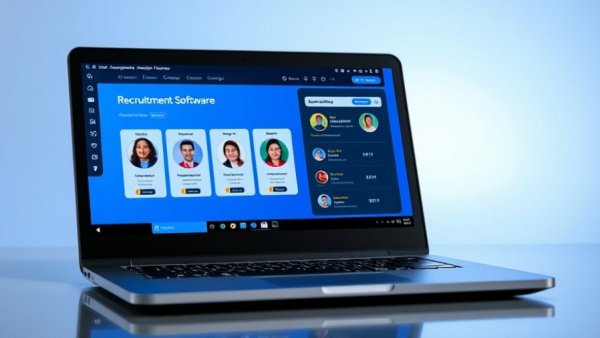 AI-Native ATS for Recruitment Services interface on laptop screen.
