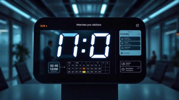Digital clock at 1AM for scheduling solutions