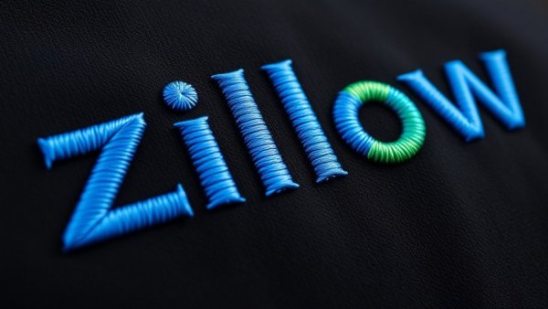 Zillow Group logo close-up on black fabric