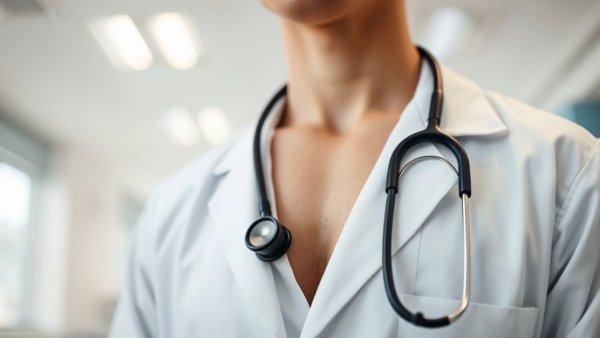Doctor with stethoscope in bright medical office, managing healthcare costs.