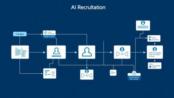 AI-native recruiting software flowchart detailing process from intake to submission.