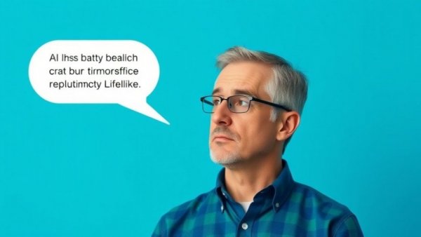 Blue graphic with man’s face and AI quote about AI washing in recruitment.