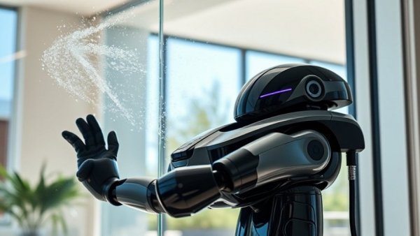 Robotic window cleaner showcasing automation in the workforce.