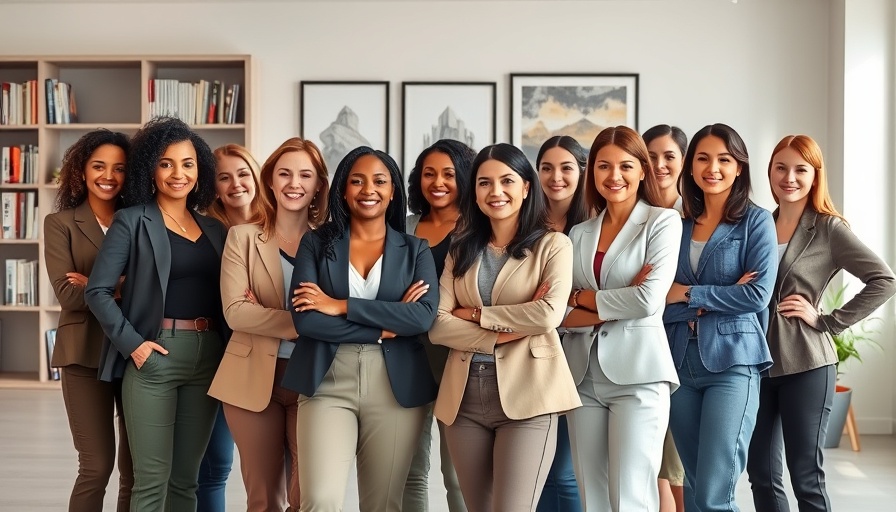Diverse women in office, promoting recruit and retain women at work.