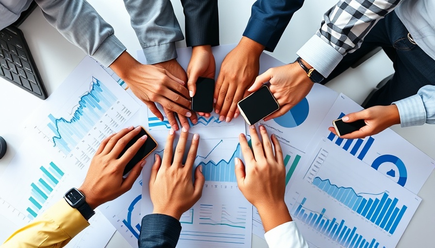 Teamwork over business charts highlighting iceberg demographics talent management.