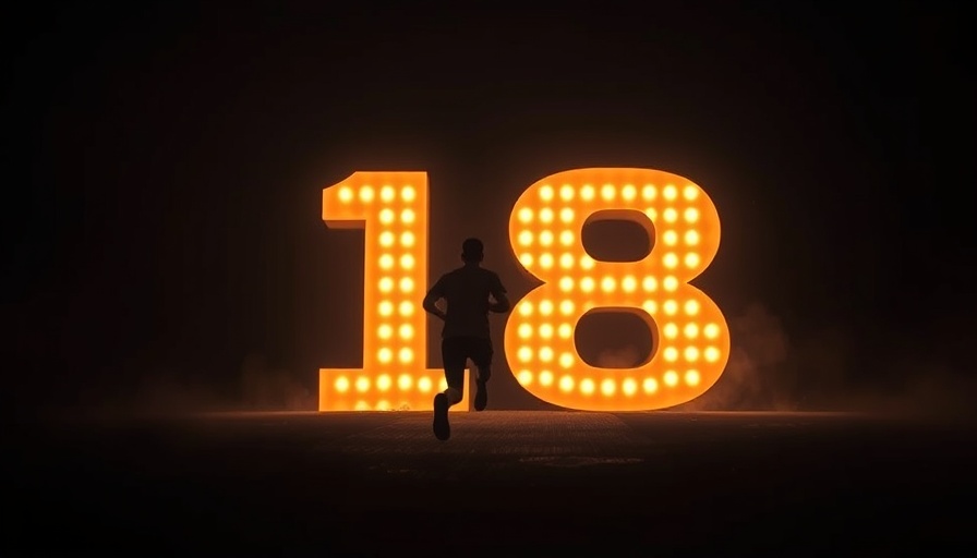 Silhouette approaching illuminated 18 symbolizing Life Path Number 18 Meaning.