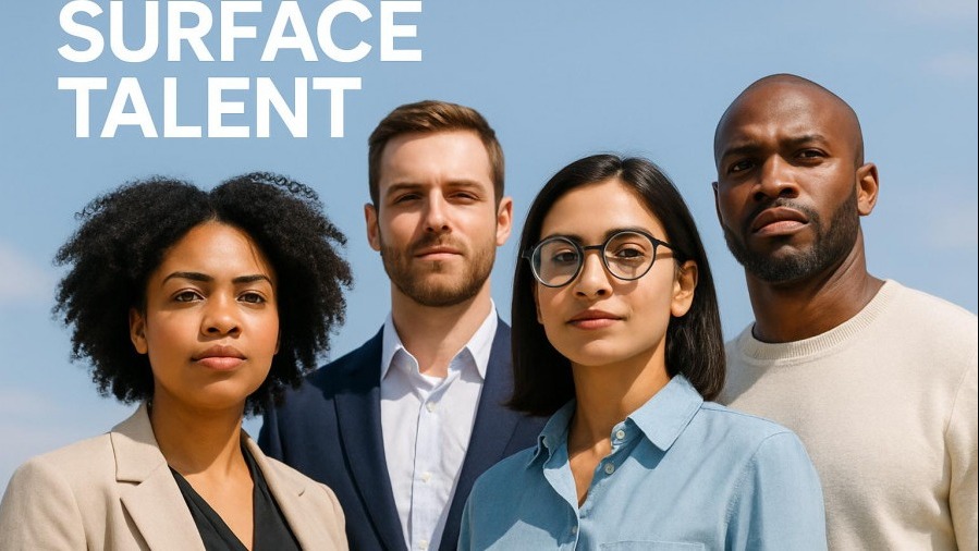 Diverse professionals united in a confident, inclusive workplace culture.